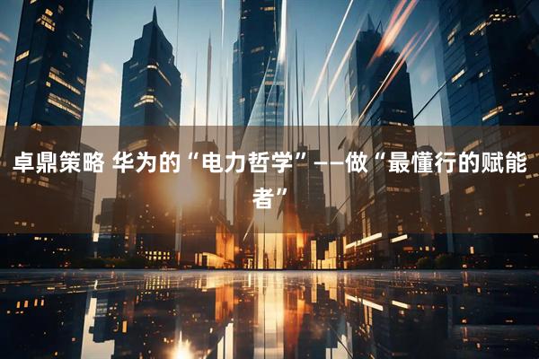 卓鼎策略 华为的“电力哲学”——做“最懂行的赋能者”
